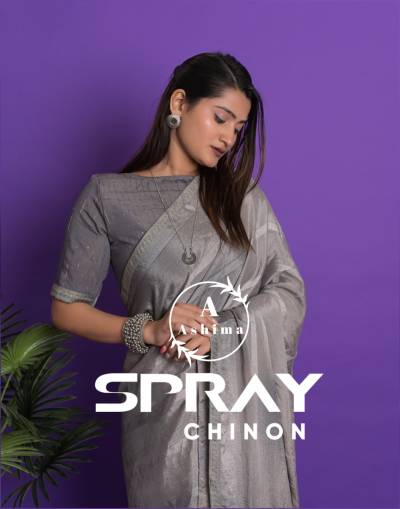 Spray Chinon By Ashima Fancy Wear Saree Collection